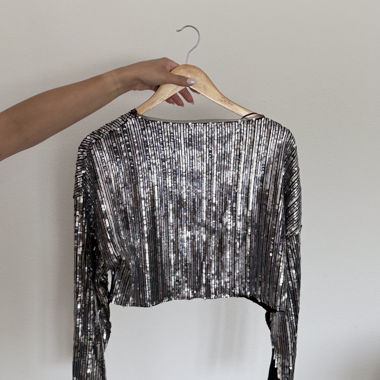 Top Zara corto con paillettes