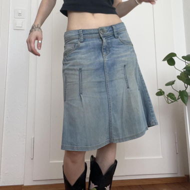 Y2K midi denim skirt