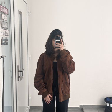 Brown suede button-up vintage jacket