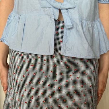 checkered flower skirt