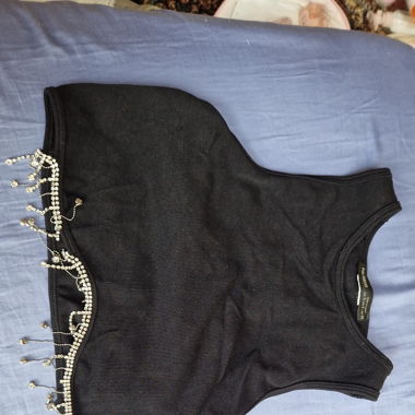 Cropped glitzer top