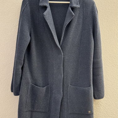 Cardigan lungo in maglia Monari blu tg. 42