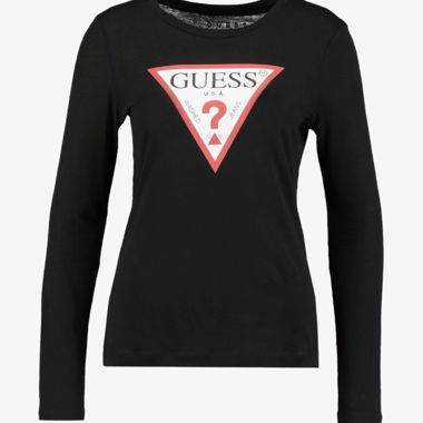 T-shirt GUESS a maniche lunghe nero