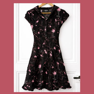Schwarzes Kleid Collectif London - Grösse S
