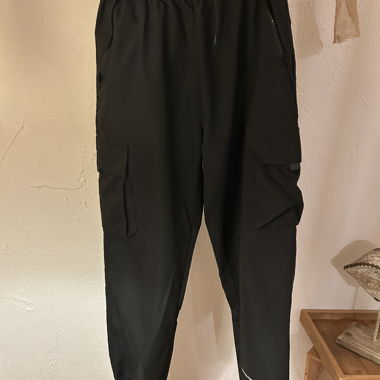 Black Underwave Cargo Pants