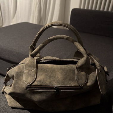 Borsa marrone in suede sintetico