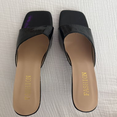Black Slip-On Sandals