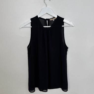 Haut transparent sans manches noir