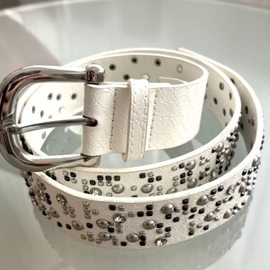 Neuf : Ceinture à clous Morgan blanche 90 cm