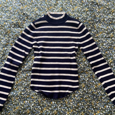 Navy and white striped top - Stradivarius 