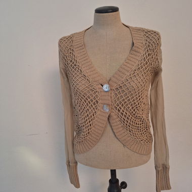 Gilet beige in maglia senza maniche