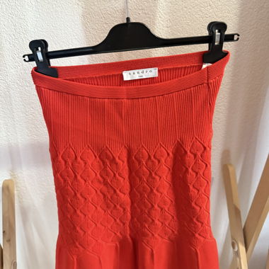 Jupe mini en maille rouge Sandro taille 1