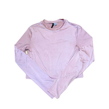 Pink long-sleeve crop top