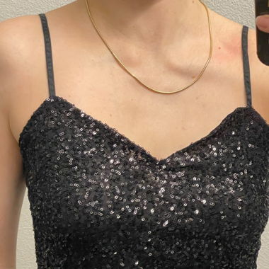 Pailletten-Top black