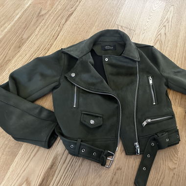 Jacke Olivgrün Velours Gr. M