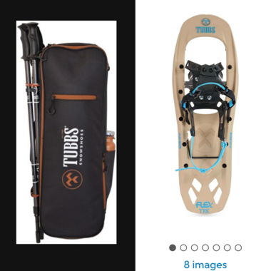 Snowshoes and bag