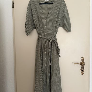 Green striped dress
