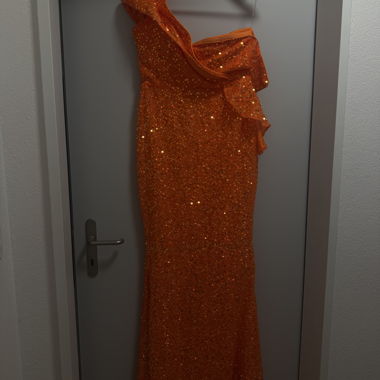Abito Arancione con Paillettes