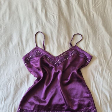 Top satiné strass