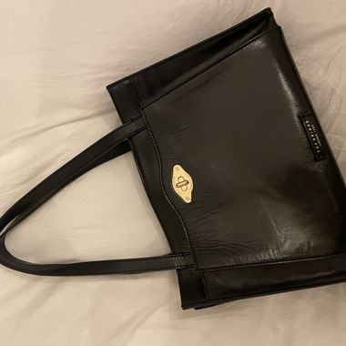 Borsa in pelle nera italiana