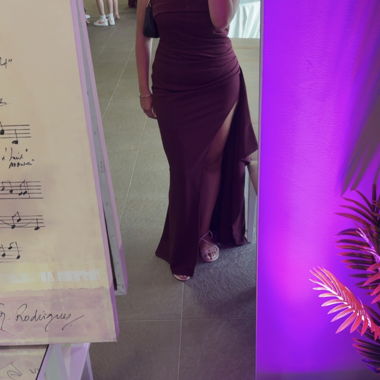 Burgundy evening dress