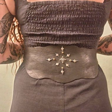 Black leather belt