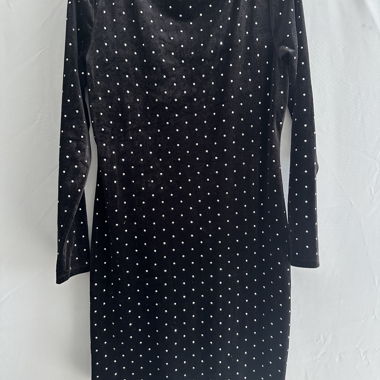 Vestito H&M Nero in Velluto a Pois L