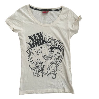 Betty Boop Retro Style Weißes Sommer-T-Shirt XS S