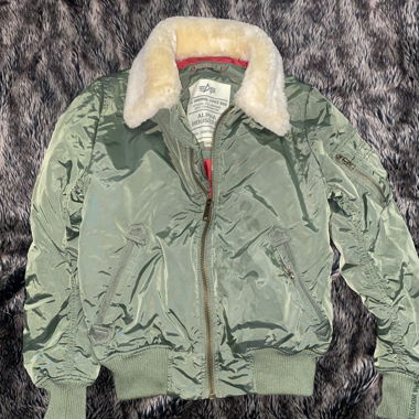 alpha industries bomber jacket with fur