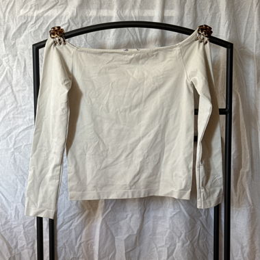 Beige Off-Shoulder Top