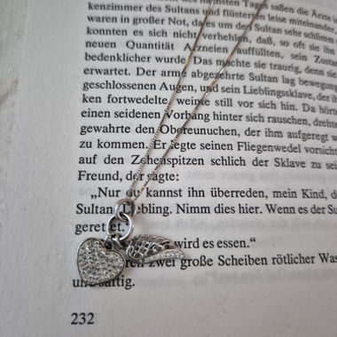 Halskette Herz und Flügel mit Strass
