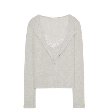 Spitzentop mit Cardigan