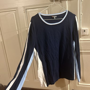 T-shirt à manches longues Street One bleu-blanc