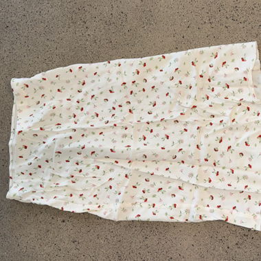 H&M Midirock weiss Blumenprint, Gr. XS