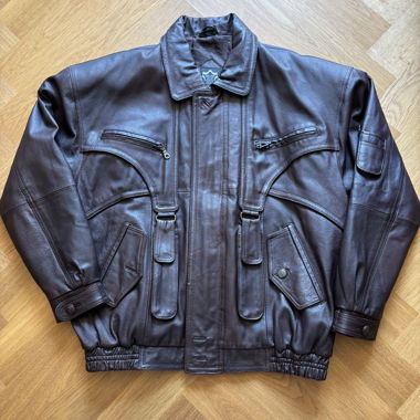 Giacca in pelle marrone