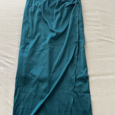 Jupe longue satin vert royale - taille 