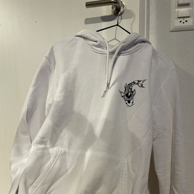 Weisser Backprint Hoodie