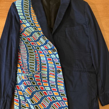 Blazer blu scuro motivo colorato