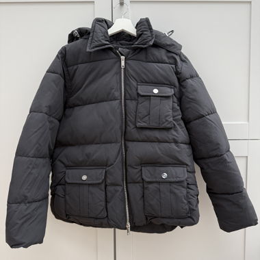 GANNI schwarze Stepp-Winterjacke