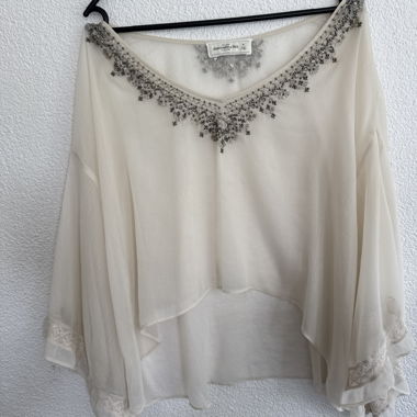 Top in chiffon beige