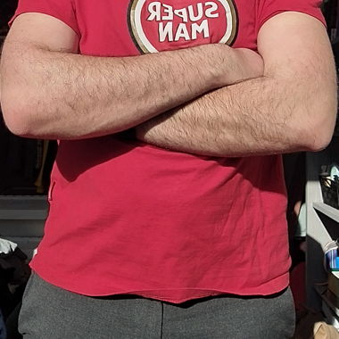 T-shirt rouge imprimé SUPER MAN