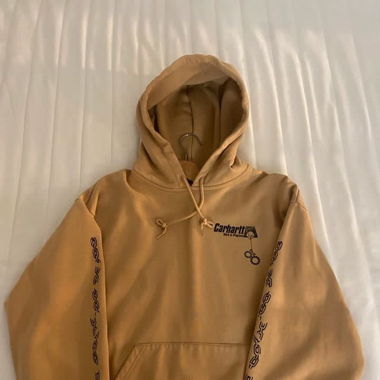 Carhatt-WIP scrumbled Network Hoodie beige