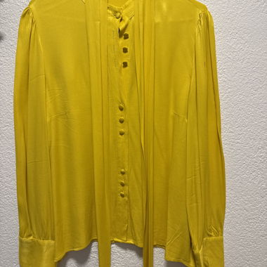 Chemisier pour dames jaune avec nœud