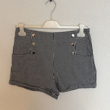 Short in vichy nero e bianco