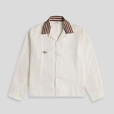 Camicia Alfie‘s mission in lino crema con bottoni