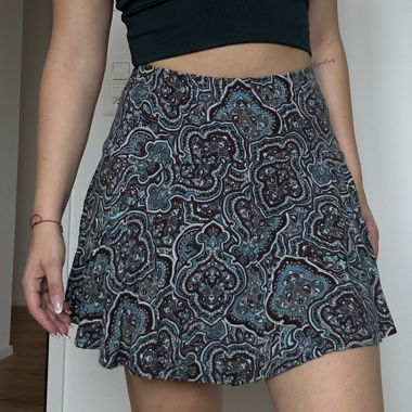 blau schwarze skort in pasleymuster - Lascana