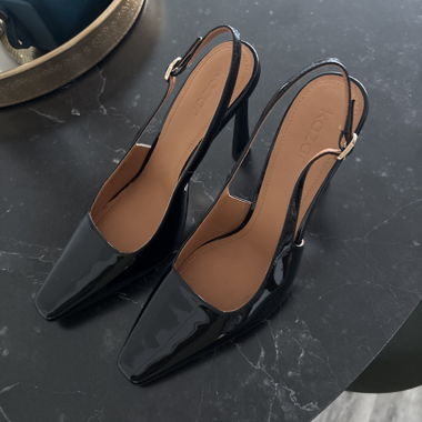 Black Kazar Slingback Pumps