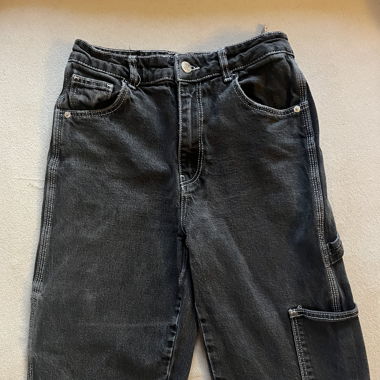 Jeans noir coutures blanches