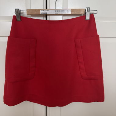 Red A-line skirt