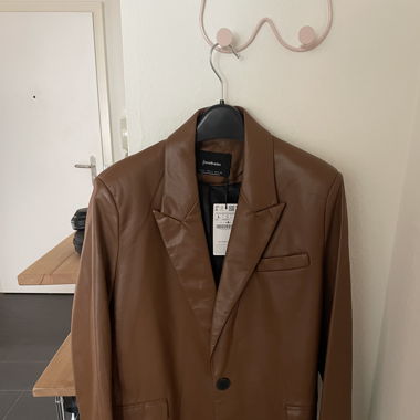 Stradivarius Brown Leather Blazer